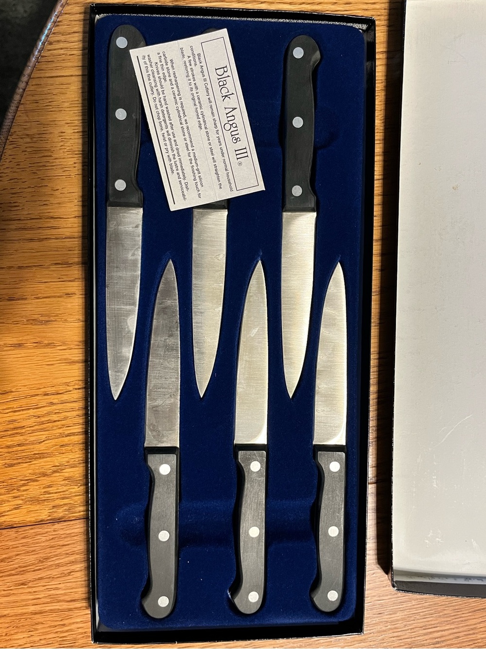 Rare Vintage Black Angus III Steak Knives Set of 6 🔪